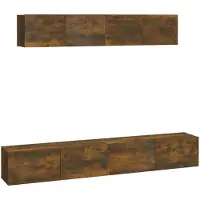 vidaXL Ensemble de meubles TV 4 pièces chêne fumé bois composite