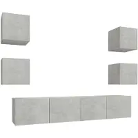 vidaXL Ensemble de 6 meubles TV en bois gris béton