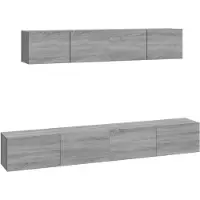vidaXL Ensemble de 4 meubles TV Gris Sonoma Bois composite