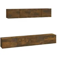 vidaXL Ensemble de meubles TV 4 pièces chêne fumé bois composite