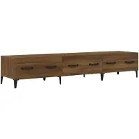 vidaXL Armoire TV marron imitation chêne 150x34,5x30 cm Matériau dérivé du bois