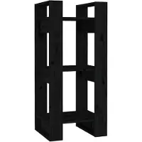 vidaXL Bibliothèque/Séparateur de pièce Noir 41x35x91 cm Pin solide