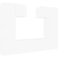 vidaXL Ensemble de 6 meubles TV blanc en bois composite