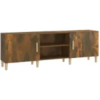 vidaXL Armoire TV chêne fumé 150x30x50 cm Bois composite