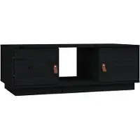 vidaXL Table basse noire 100x50x35 cm pin massif