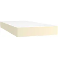 vidaXL Matelas à ressorts ensachés Crème 90x200x20 cm Similicuir
