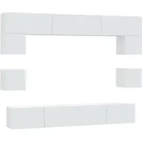 vidaXL Ensemble de 8 meubles TV blanc en bois composite