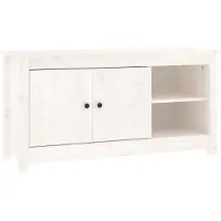 vidaXL Meuble TV blanc 103x36,5x52 cm Pin massif