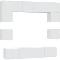 vidaXL Ensemble de 8 meubles TV blanc en bois composite