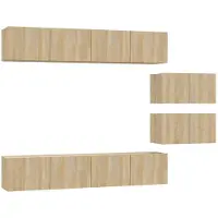 vidaXL Ensemble d'armoires TV 6 pièces en bois composite chêne Sonoma
