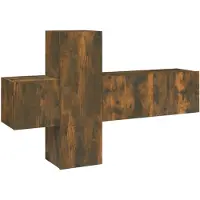 vidaXL Ensemble de meubles TV 3 pièces chêne fumé bois composite