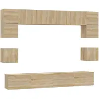 vidaXL Ensemble d'armoires TV 8 pièces en bois composite chêne Sonoma