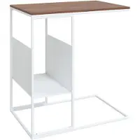 vidaXL Table d'appoint blanche 55x36x59,5 cm Bois composite