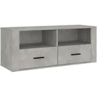 vidaXL Armoire TV gris béton 100x35x40 cm Bois composite