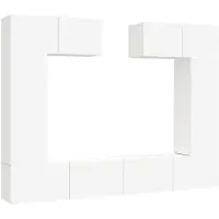 vidaXL Ensemble de 6 meubles TV blanc en bois composite