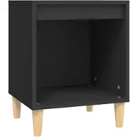 vidaXL Table de chevet Noir 40x35x50 cm Bois d’ingénierie