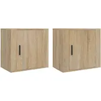 vidaXL Tables de chevet murales 2 pcs Chêne sonoma 50x30x47 cm