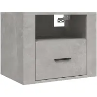 vidaXL Table de chevet murale Gris béton 50x36x40 cm