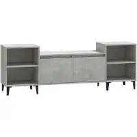 vidaXL Armoire TV gris béton 160x35x55 cm Bois composite