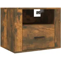 vidaXL Table de chevet murale Chêne fumé 50x36x40 cm