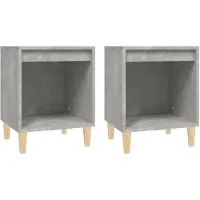 vidaXL Tables de chevet 2 pcs Gris béton 40x35x50 cm