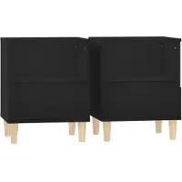 vidaXL Tables de chevet 2 pcs Noir 40x35x50 cm