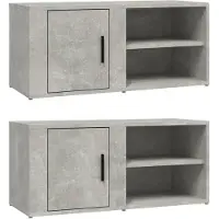 vidaXL Armoires TV 2 pcs. Gris béton 80x31,5x36 cm Bois composite