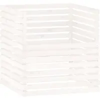 vidaXL Composteur Blanc 100x100x102 cm Bois massif de pin