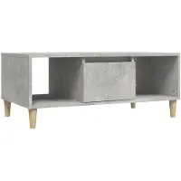 vidaXL Table basse gris béton 90x50x36,5 cm Bois composite