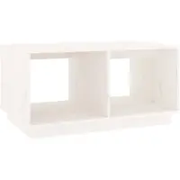 vidaXL Table basse blanche 80x50x40 cm pin massif