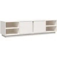 vidaXL Armoire TV Blanc 156x40x40 cm Pin massif