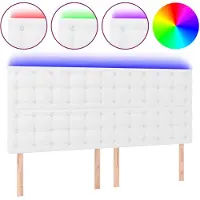 vidaXL Tête de lit LED blanc 180x5x118/128 cm similicuir