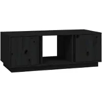 vidaXL Table basse noire 110x50x40 cm pin massif