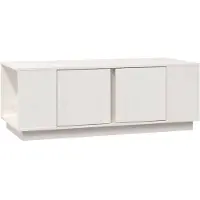vidaXL Table basse blanche 110x50x40 cm pin massif