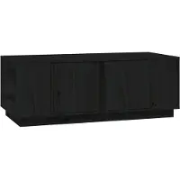vidaXL Table basse noire 110x50x40 cm pin massif