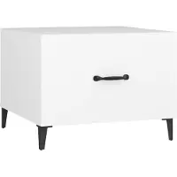 vidaXL Table basse avec pieds en métal blanc 50x50x40 cm