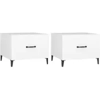 vidaXL Tables basses avec pieds en métal 2 pcs. Blanc 50x50x40 cm