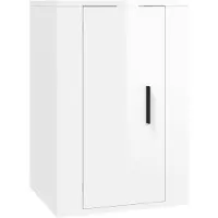 vidaXL Armoire TV murale blanc brillant 40x34,5x60 cm