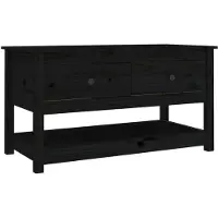 vidaXL Table basse noire 102x49x55 cm pin massif