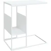 vidaXL Table d'appoint blanche 55x36x59,5 cm Bois composite