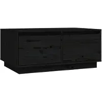 vidaXL Table basse noire 80x50x35 cm pin massif