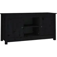 vidaXL Armoire TV noire 103x36,5x52 cm Pin massif