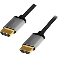 Logilink CHA0102 Câble HDMI A/M to A/M, 4K/60 Hz, alu, black/grey, 3 m (3 m), Câble vidéo, Noir, Gris