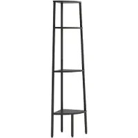 vidaXL Étagère d'angle avec 4 étagères Noir 45,5x31,5x150 cm