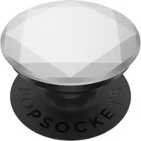 PopSockets Argent Diamant Métallique, Support pour smartphone, Noir, Argent