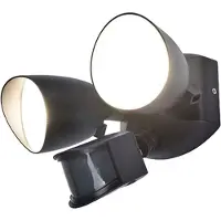 Lutec SHRIMP, éclairage de sécurité, noir, aluminium, IP54, entrée, façade, I