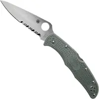 Spyderco Couteau pliant Endura 4, FRN, foliage green, lame à dents