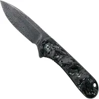 CIVIVI Couteau pliant Elementum Damascus, shredded carbon fiber/silver