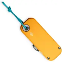 The James Brand Couteau pliant The Palmer - Canary / Turquoise / Aluminum / Straight