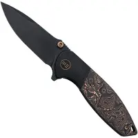 We Knife Nitro Mini, Black Titanium, Copper Foil CF Inlay